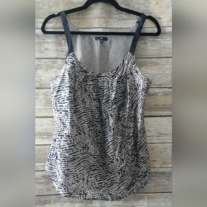 GAP Animal Print Tank in Black and Gray, Silk Blend, Size M